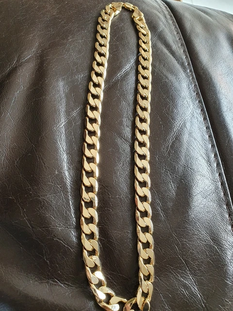 Real 24k gold on sale cuban link chain