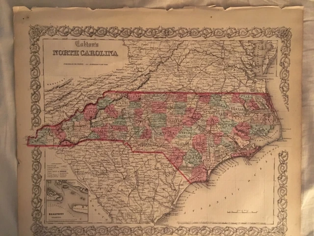 J.H Colton’s 1855 Map of North Carolina
