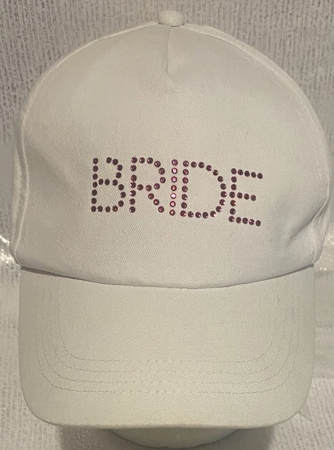 BRIDE Ball Cap With Attached VEIL Bachelorette Party Hat Wedding Bridal