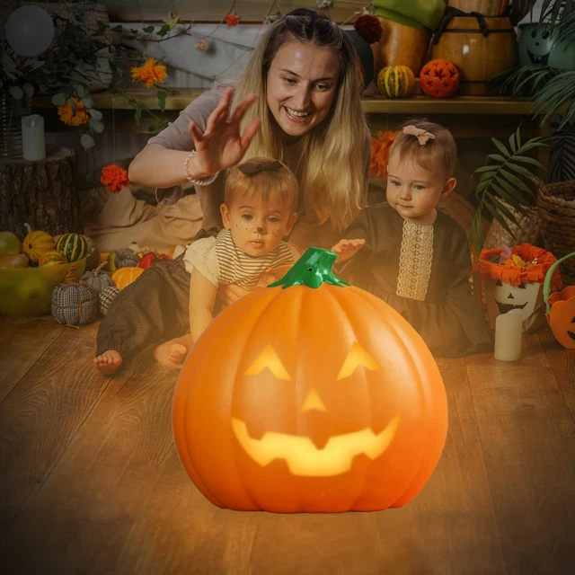 Halloween Decoration Light up Pumpkin Face Changing and Talking Animated Pumpkin