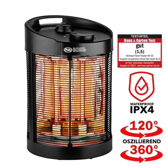 Infrarot Standheizstrahler Terassenstrahler oszillierend 700 W 360 Watt  IPX4
