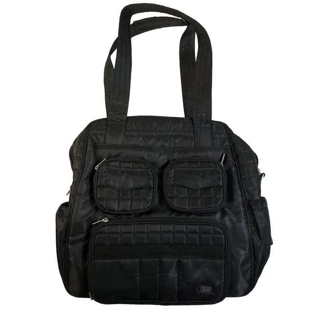 LUG Puddle Jumper Carry On Tote Bag Overnight Gym Quilted Black Pockets NWOT NEW
