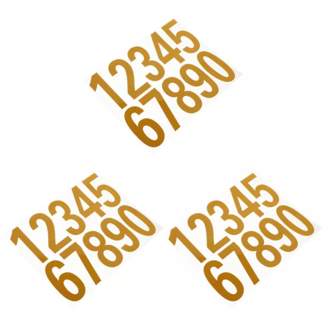 3 Sets Creative Chic Door Number Sticker 0-9 Number Sticker