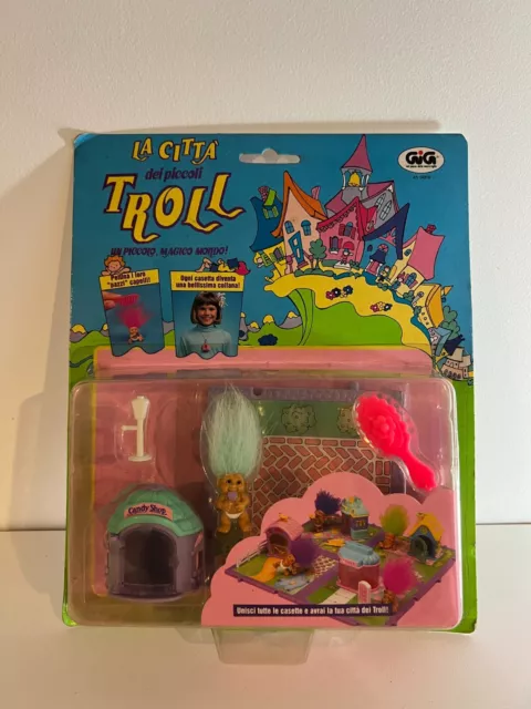 City of trolls GALOOB 1992 Vintage GiGi Knock off NOC La Citta dei Piccoli Troll