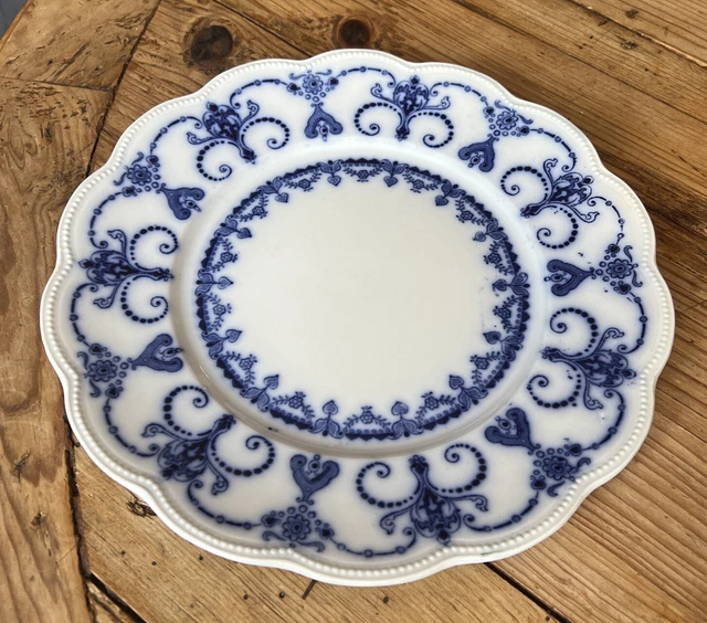 Antique FLOW BLUE - B&K Ltd Cairo, Barkers & Kent 10.25” Plate