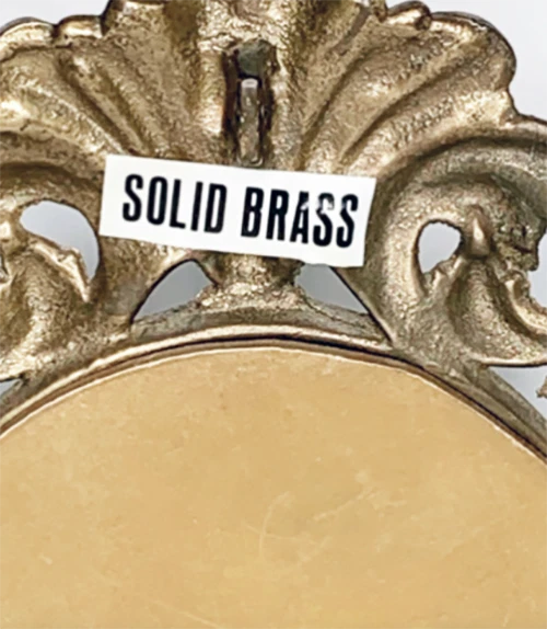 Vintage Ornate Heavy Solid Brass Victorian Stand Mirror Beautiful 7