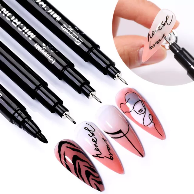 Bolígrafos de graffiti para arte en uñas impermeables pintura revestimiento cepillo suministros de manicura