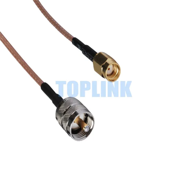 10x RP-SMA Male ( Female Pin ) to UHF PL259 Male Plug Pigtail Cable RG316 15cm