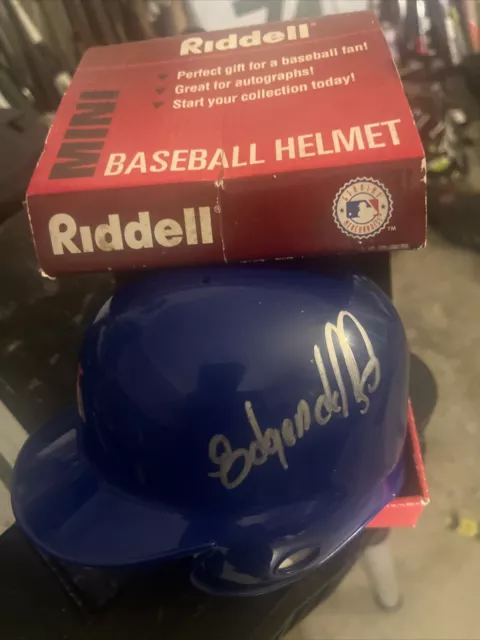 Riddell New York Mets Rawlings Edgardo Alfonso Signed Mini Batting Helmet