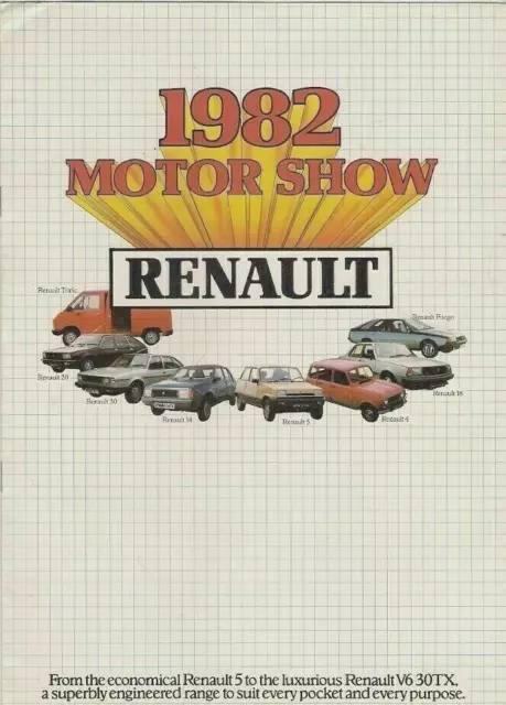 Renault Range 1981-82 UK Market Motorshow Sales Brochure 5 14 18 Fuego 20 30