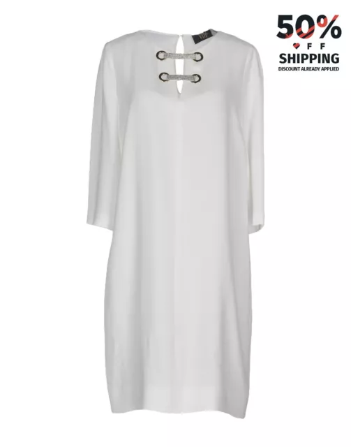 RRP €455 VIA DELLE PERLE VDP CLUB Shift Dress Size IT 44 / M Rhinestones