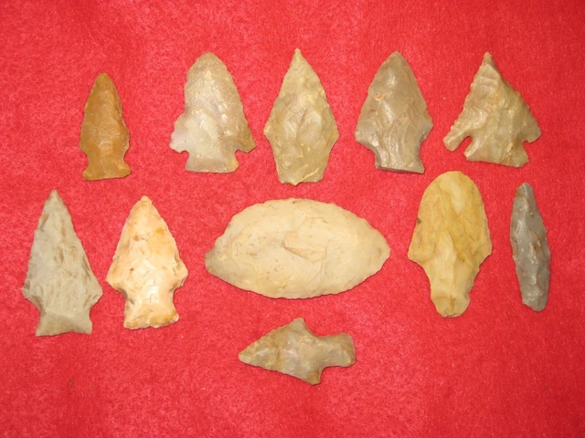 Authentic Native American artifact arrowhead 11) Arkansas points BN2