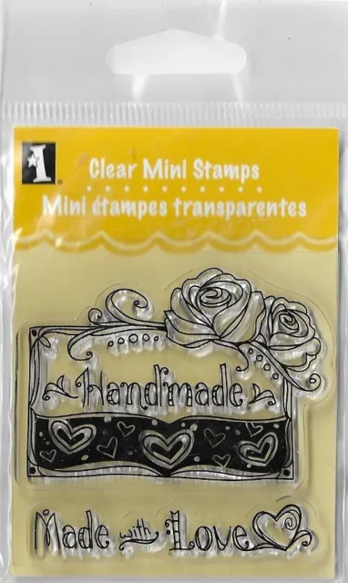 Clear Mini Stamps Handmade Made With Love 99031 Free Shipping