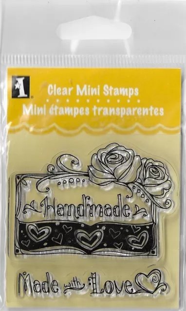 Clear Mini Stamps Handmade Made With Love 99031 Free Shipping