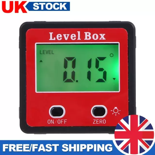 Digital Display Inclinometer Spirit Level Box Protractor Angle Finder Gauge