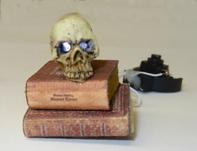 Dollhouse Halloween Skull With Pulsating Lighting Eyes Battery Op Miniature