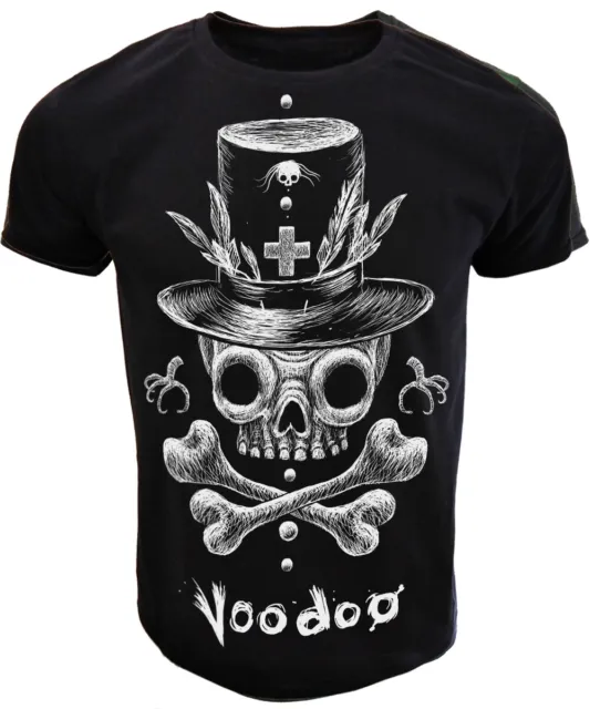 T-shirt Voodoo donna gotica alternativa goth rock teschio biker