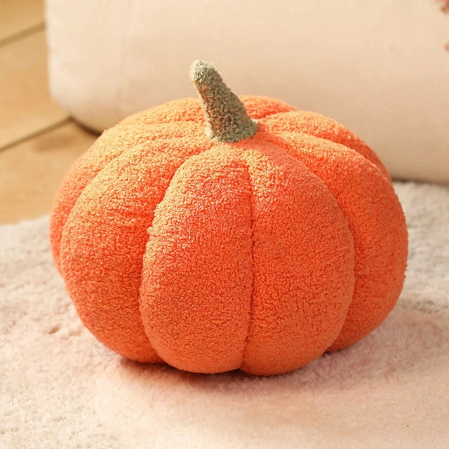 Festive Pumpkin Throw Pillow Soft Plush Toy for Halloween Celebrations