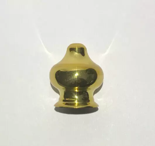 New 1" Brass Handel Syle Lamp Finial, 1/4-27F Tap, Polished & Lacquered #BF959