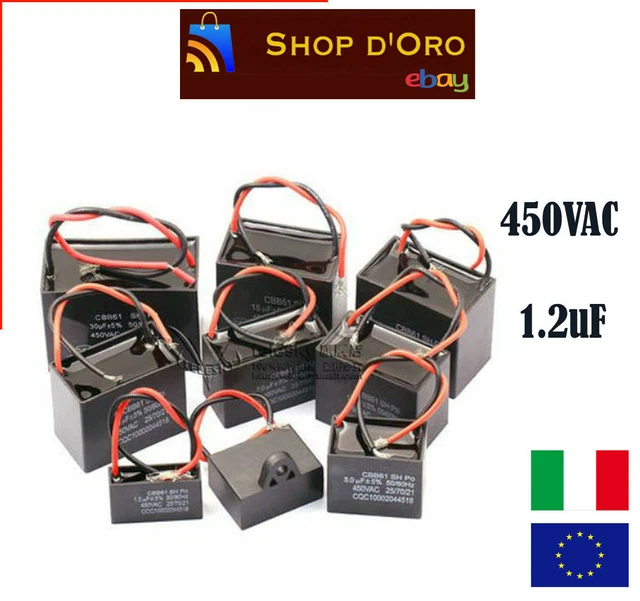 Condensatore CBB61 3uF 450VAC 50/60Hz Per Motori – Ricambio Per Ventilatori E Condizionatori