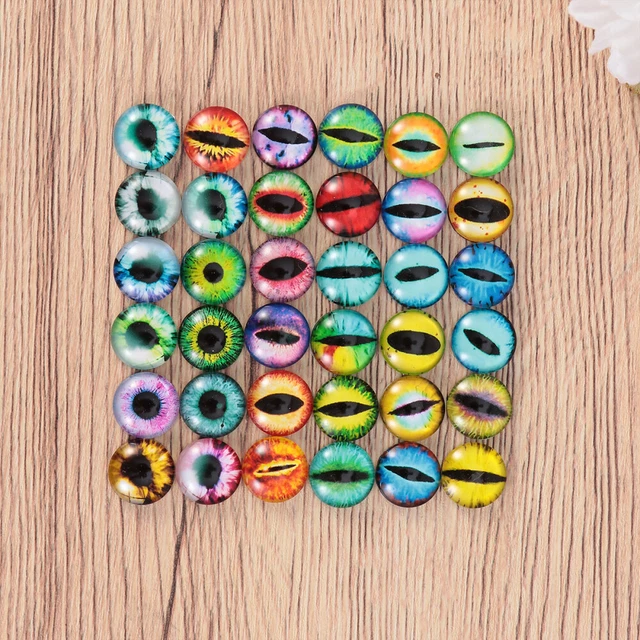 50 Pcs Time Glass Patch Evil Eye Resin Beads Cartoon Dome Cabochons