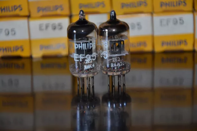 Matched Pair EF95 5654 6AK5W Mullard O getter rebranded Philips Yaqin Little Dot