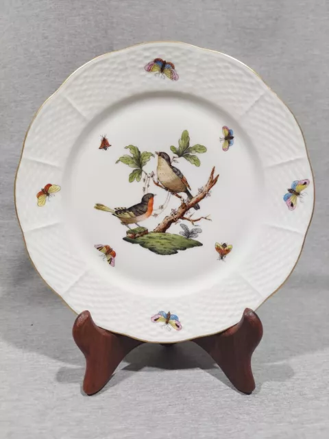 Herend Rothschild Bird (RO) 521 Luncheon Plate 9" Flat-weave Osier Edge