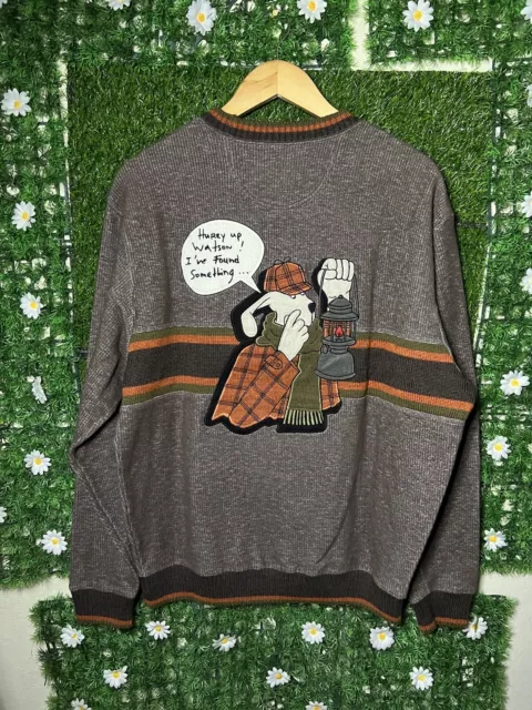 Vintage JC De Castelbajac Sport Sherlock Holmes Dog Crewneck Pullover RARE Vintage JC De Castelbajac Sport Sherlock Holmes Dog Crewneck Pullover RARE