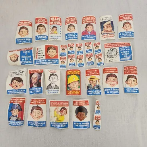 Mad Magazine 27 Alfred E. Neuman for President Stickers Stamps Not Numbered New