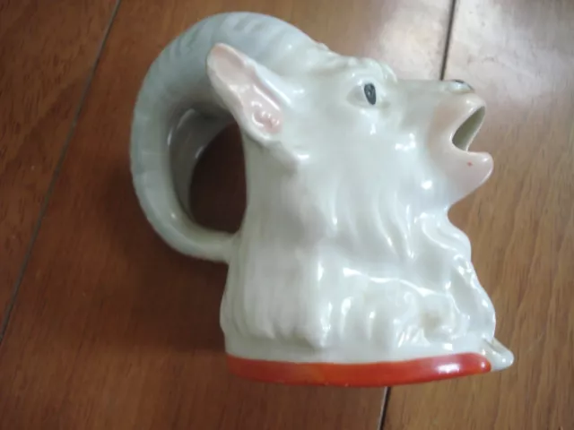 Antique Porcelain Ram Head Pitcher/Creamer Made In Germany