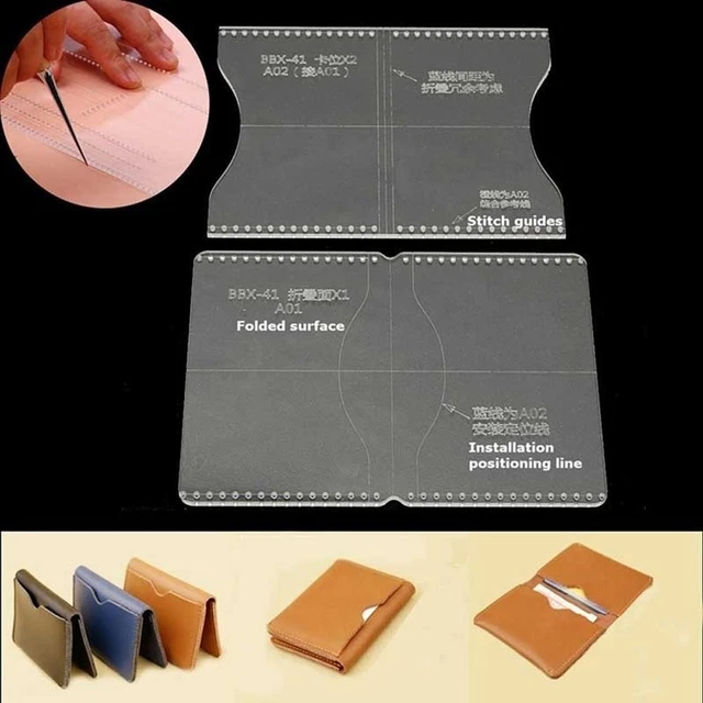 DIY Craft Leather Tool Purse Decoration Bag Pattern Stencil Wallet Template