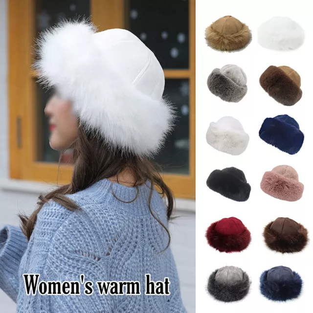 Fascia per capelli pelosa invernale calda spessa soffice russa pelliccia sintetica cappello con fascia da donna 1x