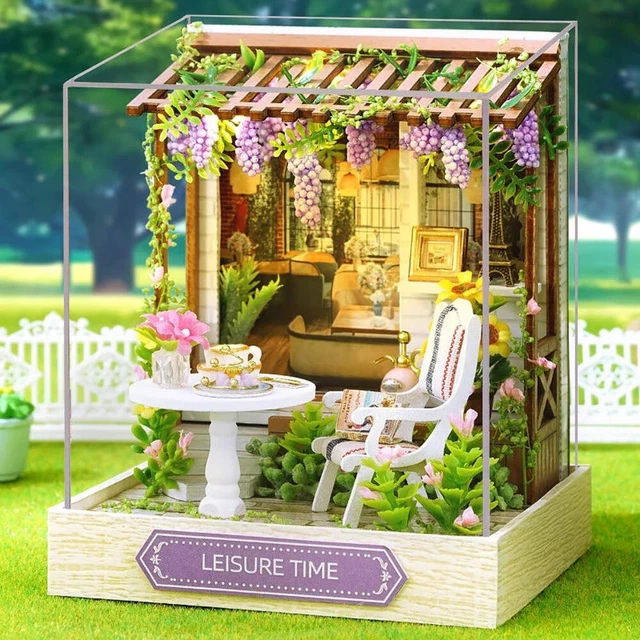 Tada 3D DIY Wooden Villa House Puzzle with Light Assembly Model Toys Birthday Gift For Children Kids Adult