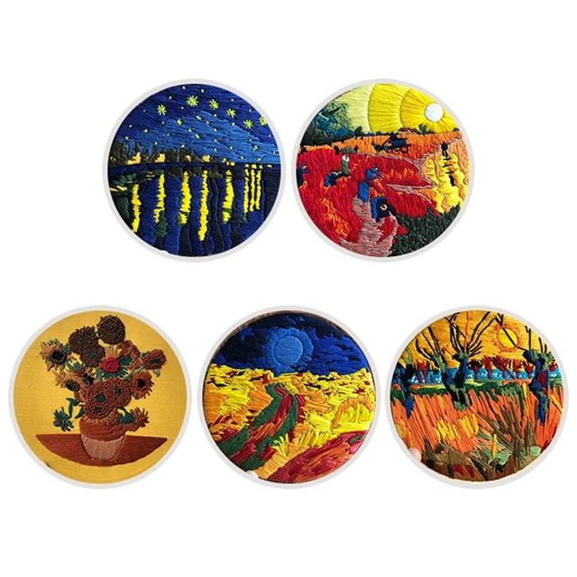 DIY Crafts Embroidery Hoop Flower Embroidery Needle Punch Cross Stitch Kit