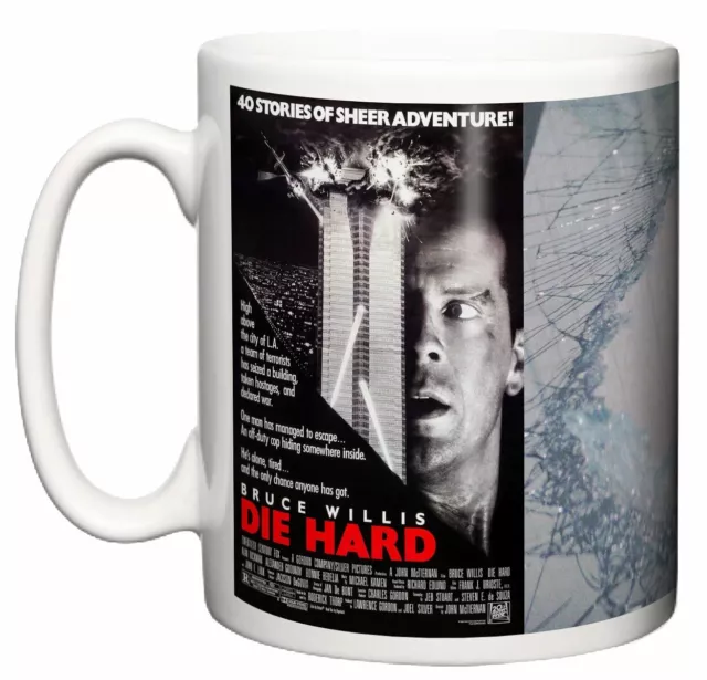 Die Hard Action Movie poster & scene 1988 Bruce Willis Coffee Tea 11oz Mug Gift