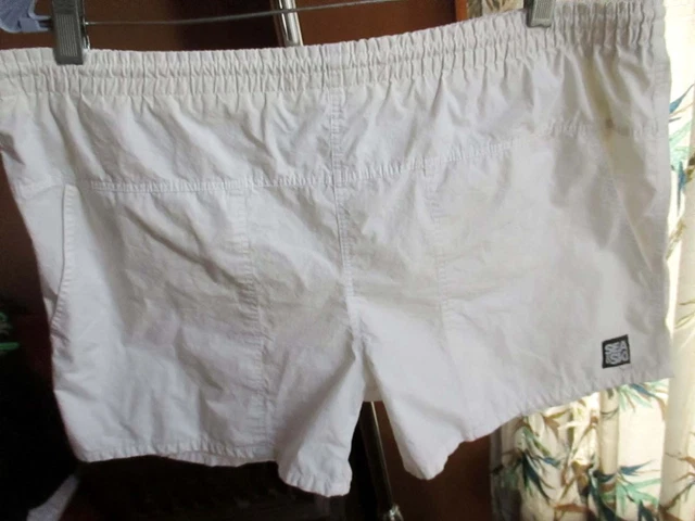 LARGE True Vtg 80s CLASSIC SEA & SKI WHITE YACHT CLUB SWIM TRUNKS Shorts Mens