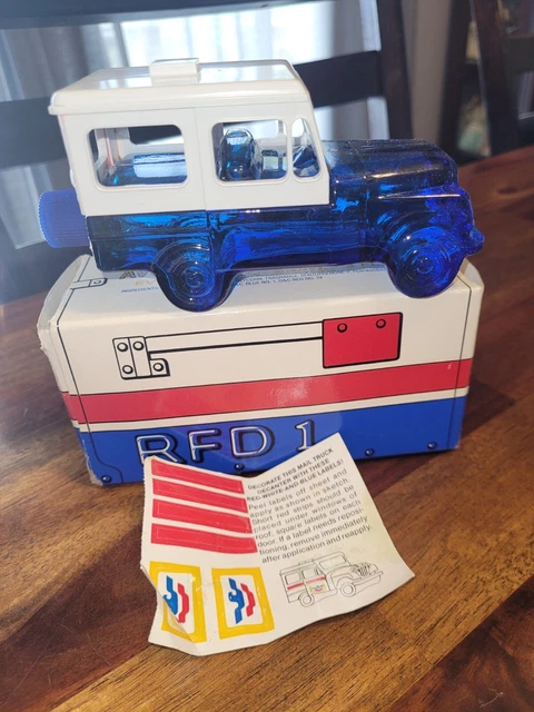 Vintage Avon RFD1 US Mail Truck Extra Special Male w/box and stickers. Full, new