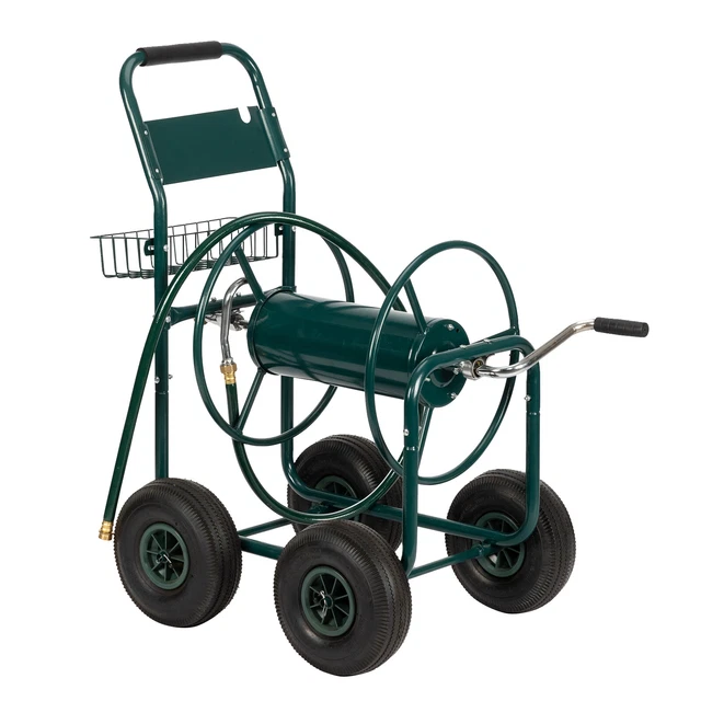 GARDEN HOSE REEL Cart, Portable Residential Hose Reel Cart w/ Big
