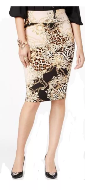 NEW Thalia Sodi  Women's Printed  Scuba-style Pencil Skirt Size XL