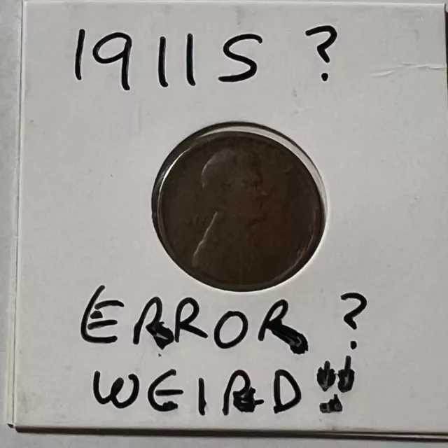 U.S. COIN BLOWOUT: 1911 S Lincoln Wheat Cent Penny Error? Weird! COBM-1563