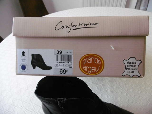 BOTTINES femme CUIR - Pointure 39