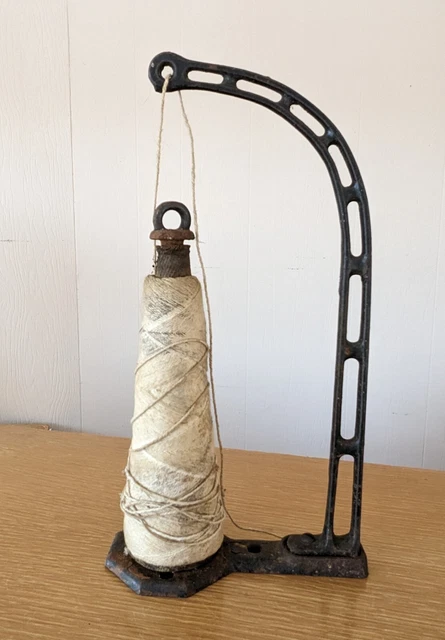 Antique Arcade General Store Cast Iron Counter Top String Holder w/ String