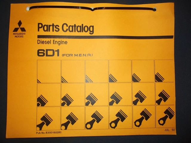 MITSUBISHI 6D1 M.E.N.A. 6D22-T 6D22-Tc Diesel Engine Parts Manual Book ...
