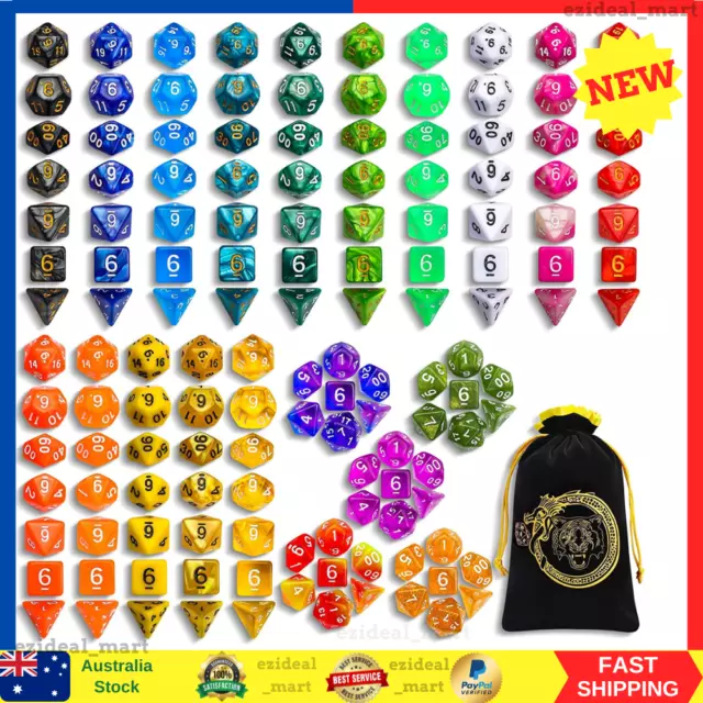 DND Dice Set, 140PCS Polyhedral Game Dice, 20 Set Double Color DND Role Playing