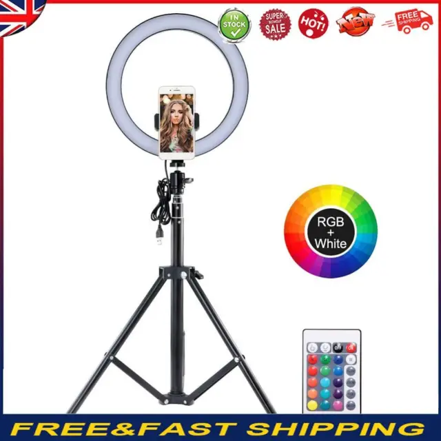 10 Inch Ring Light RGB Selfie Ring Light for Makeup Live Streaming -