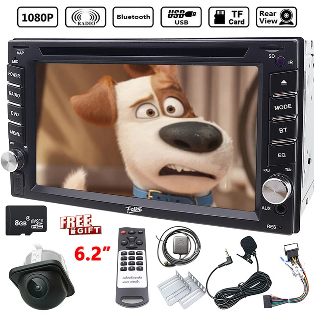 2 Din Car Stereo GPS Navigation 6.2" Car DVD CD Player USB SD AUX In Dash Camera