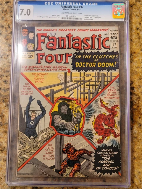 1963 Marvel Comics Fantastic Four 17 CGC 7.0. JFK Doctor Doom Ant Man Appearance