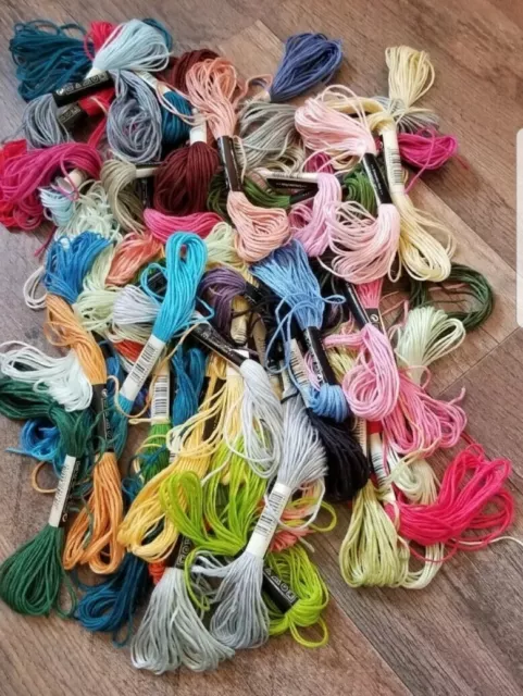 Lot 50 Mixed Colors Cotton Sewing Thread Embroidery Sewing Skeins  (6 strands)