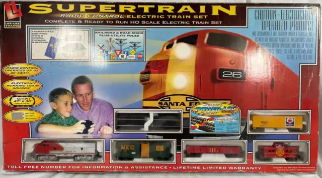 life-Like Trains 8974 🚂 RC Electric Supertrain Set, HO Scale, 47"x38" Power-Loc