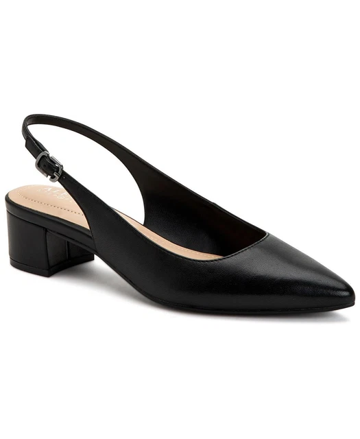 Alfani Womens Charrlee Step N Flex Black Leather 9.5M, BLACK, Size 10.0